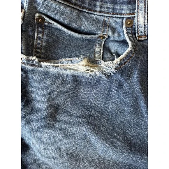 Eddie Bauer Mens Straight Leg Jeans Medium Wash Distressed Denim 32x30 - Picture 5 of 5